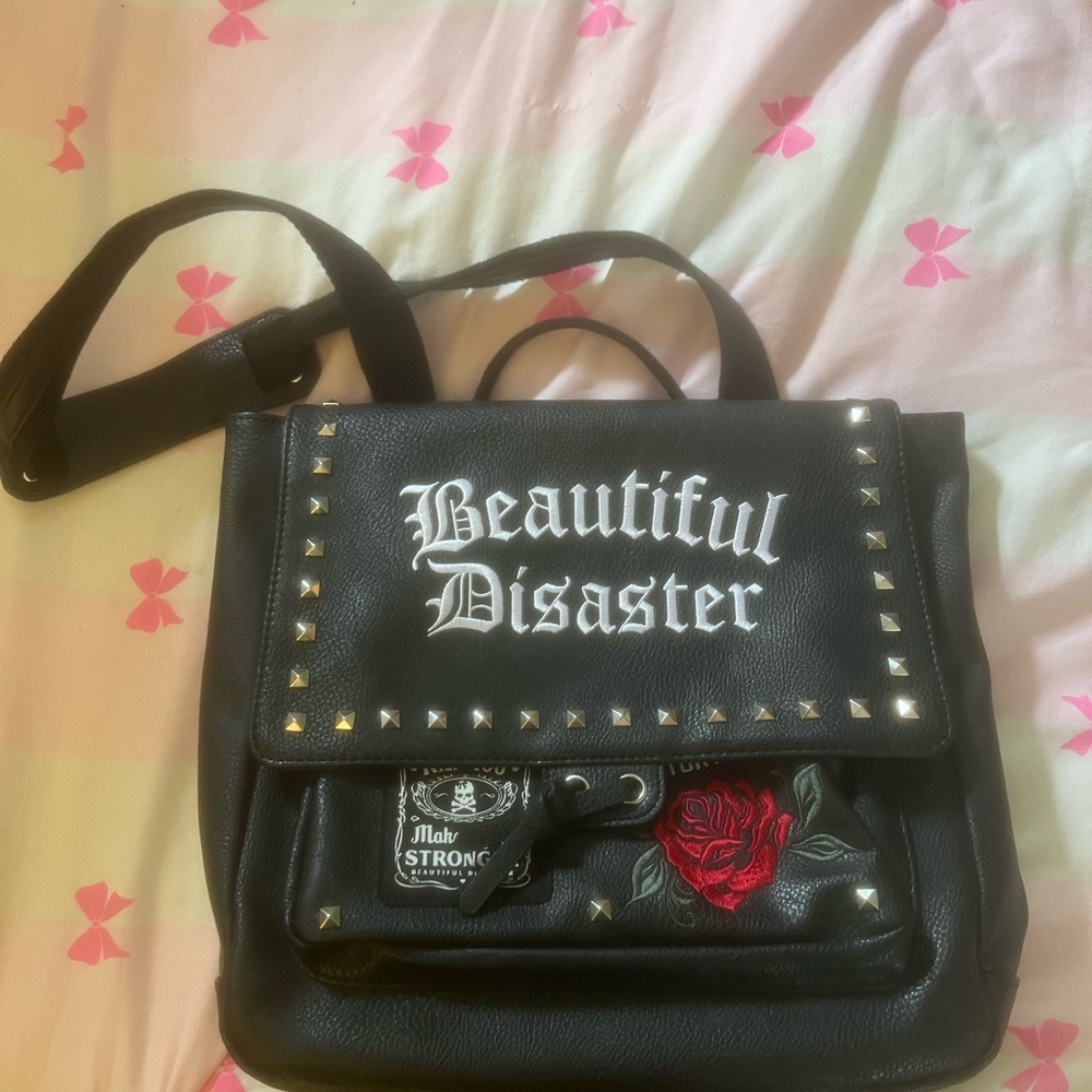 Beautiful Disaster Studded Convertible Backpack